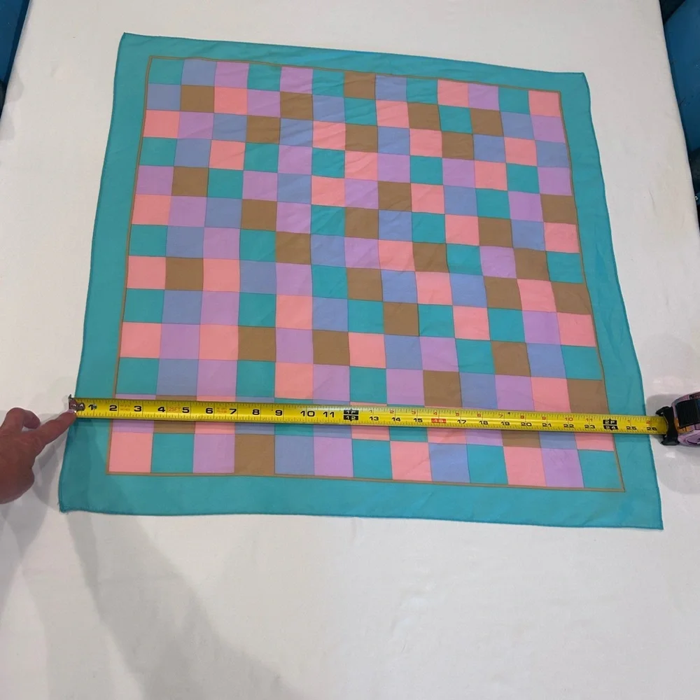 Vintage Pastel Checkerboard Scarf